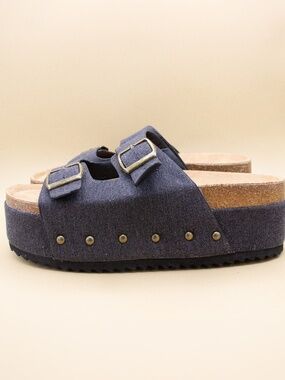 Hey Girl by Corkys Wannabe Dark Grey Platform Sandals Women's Size 9